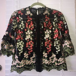 Topshop Collections Floral Lace Top